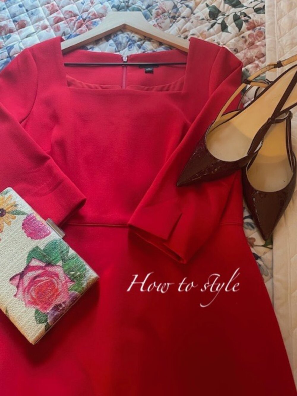 Ann Taylor Red Square Neckline Dress- size 10P